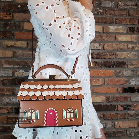 NWT AUTHENTIC Kate Spade Holiday Gingerbread House Novelty Crossbody Handbag - Picture 9 of 10